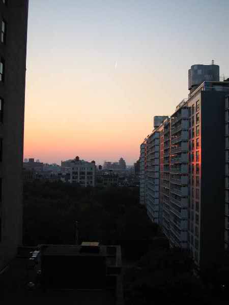 The view from my Mercer Apartment. That is NJ on the horizon. (Doesn't look that bad from here...)
